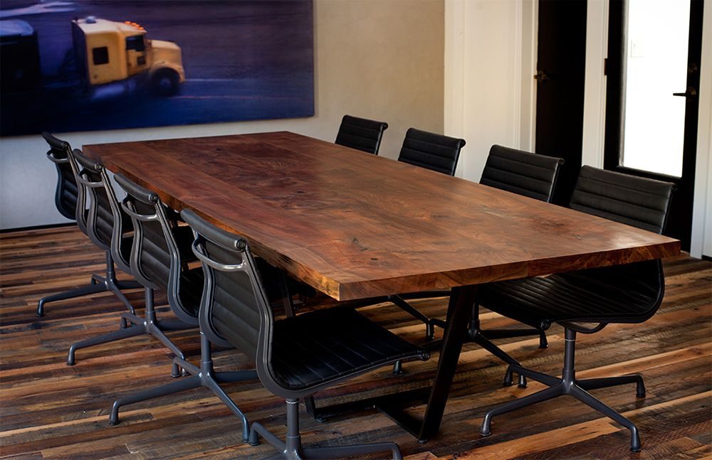 Conference table, Solid timber and steel